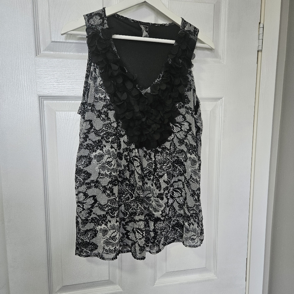 THX Black and White Lace Blouse